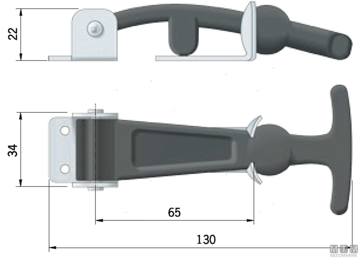Roca elastic latch 130x34 mm in elastomer and stainless steel - original photo Motomarine Srl