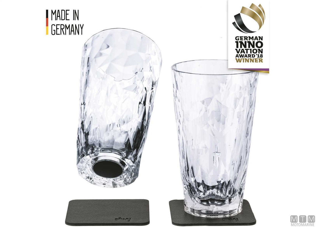 Silwy pair of magnetic plastic longdrink glasses - original photo Motomarine Srl
