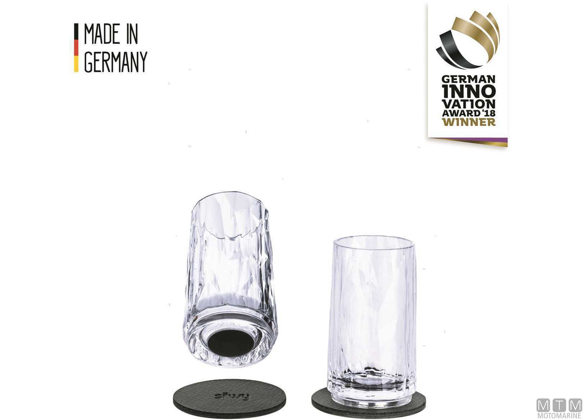 Silwy pair of magnetic plastic shot glasses - original photo Motomarine Srl