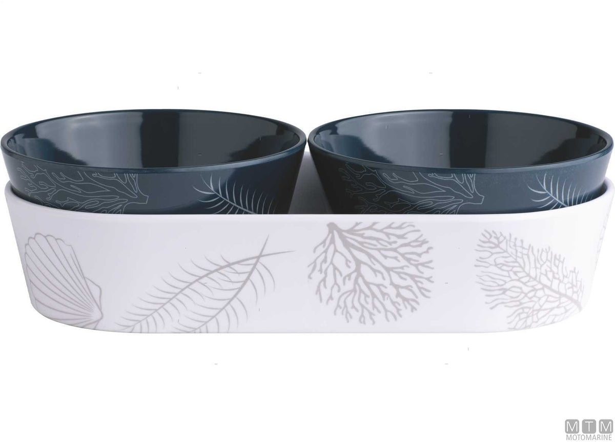 Set of snack bowls with tray MB Living, 3 pieces - original photo Motomarine Srl