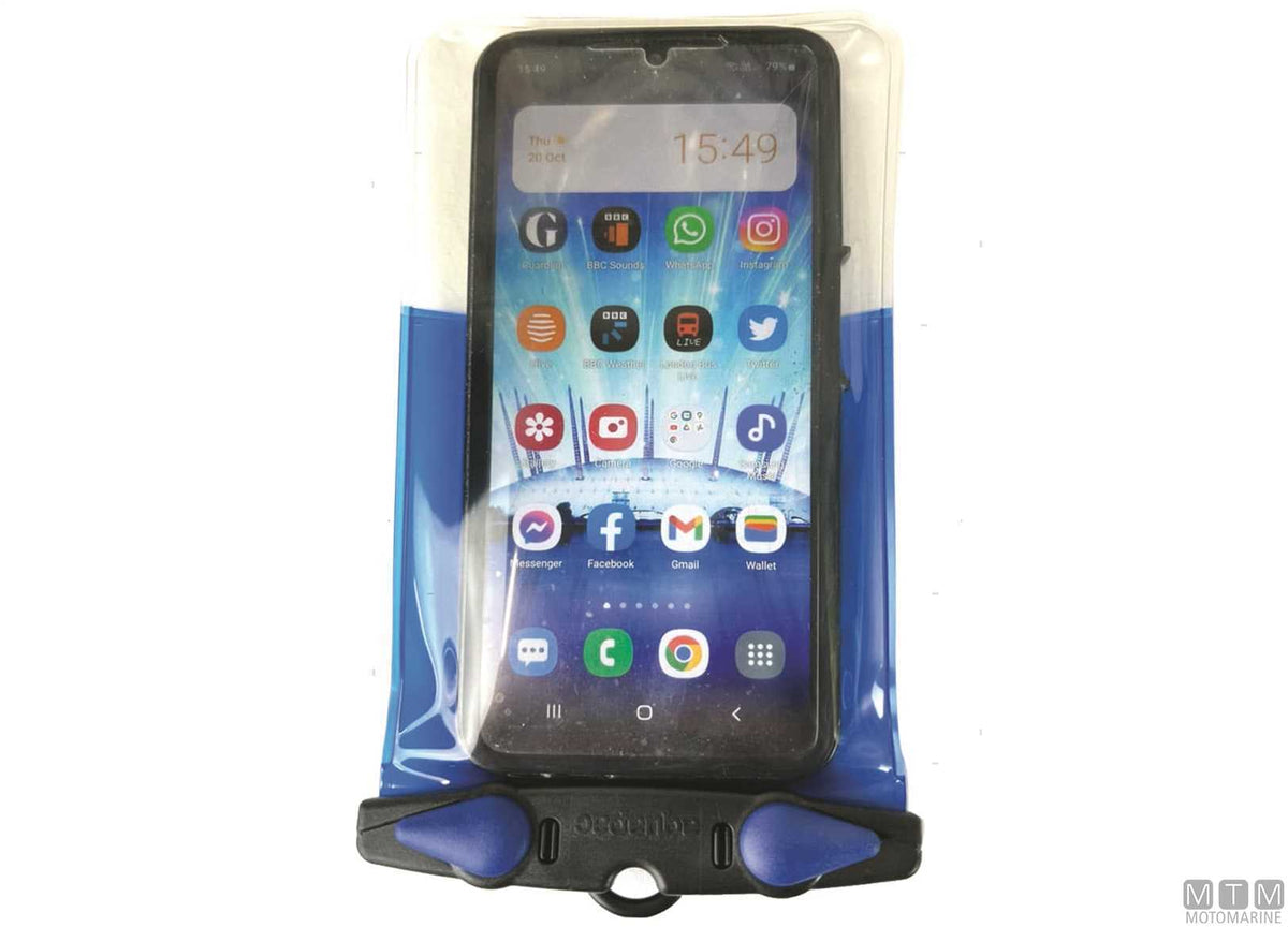 Aquapac waterproof phone case 354 blue - original photo Motomarine Srl