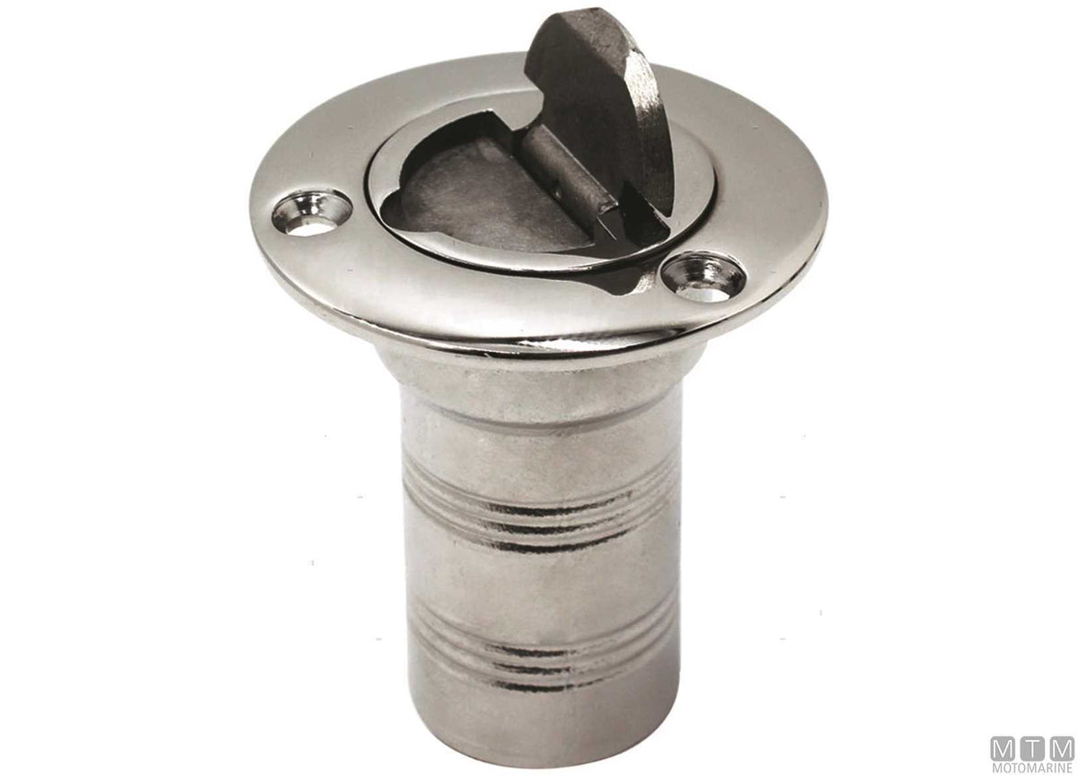 Fuel 45 deck filler lever opening Ø50 mm stainless steel - original photo Motomarine Srl