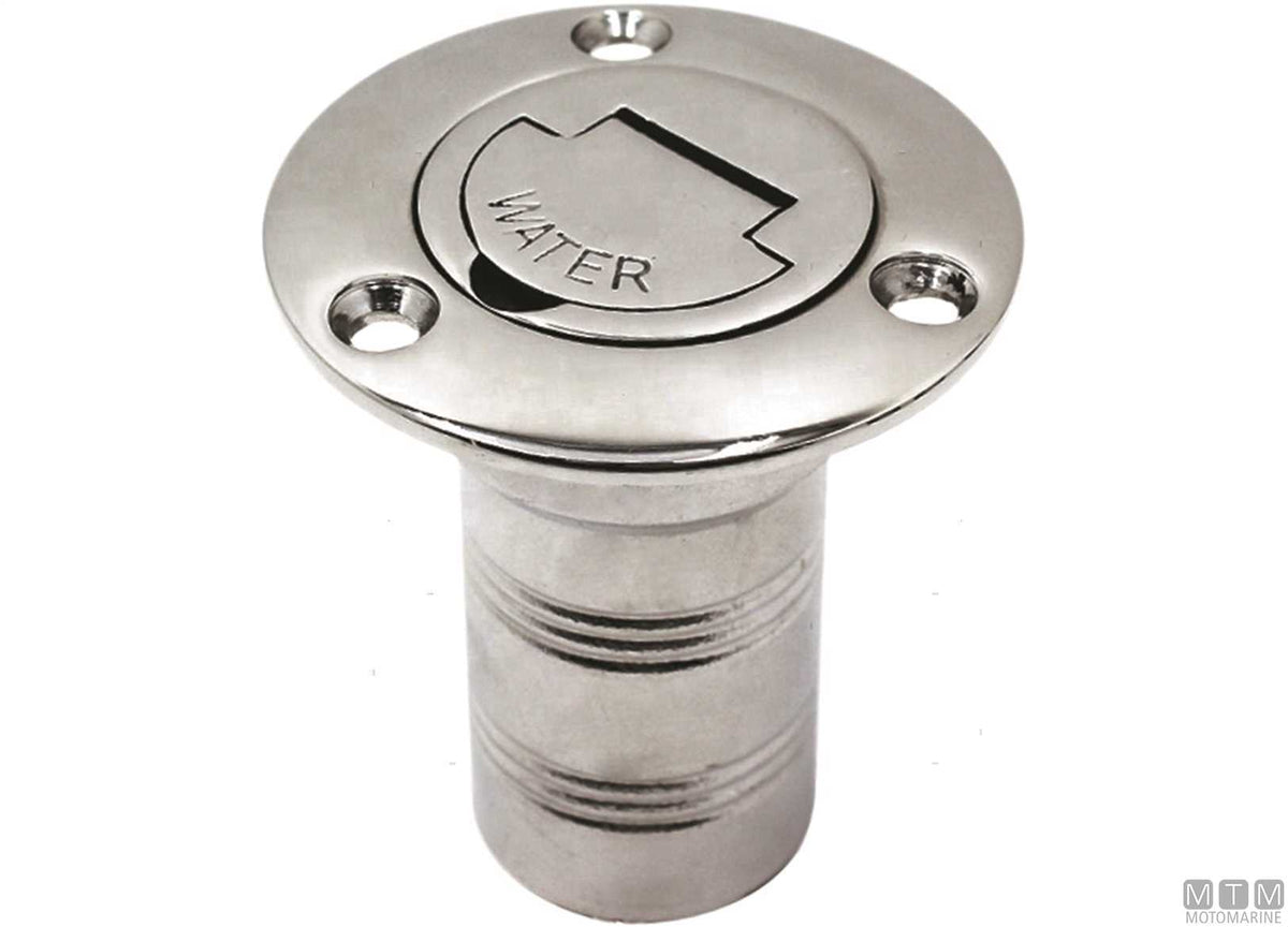 Water deck filler lever opening Ø38 mm stainless steel - original photo Motomarine Srl