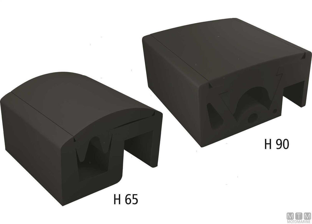 QBE rubbing strake fender profile black H65 mm L12 m - original photo Motomarine Srl
