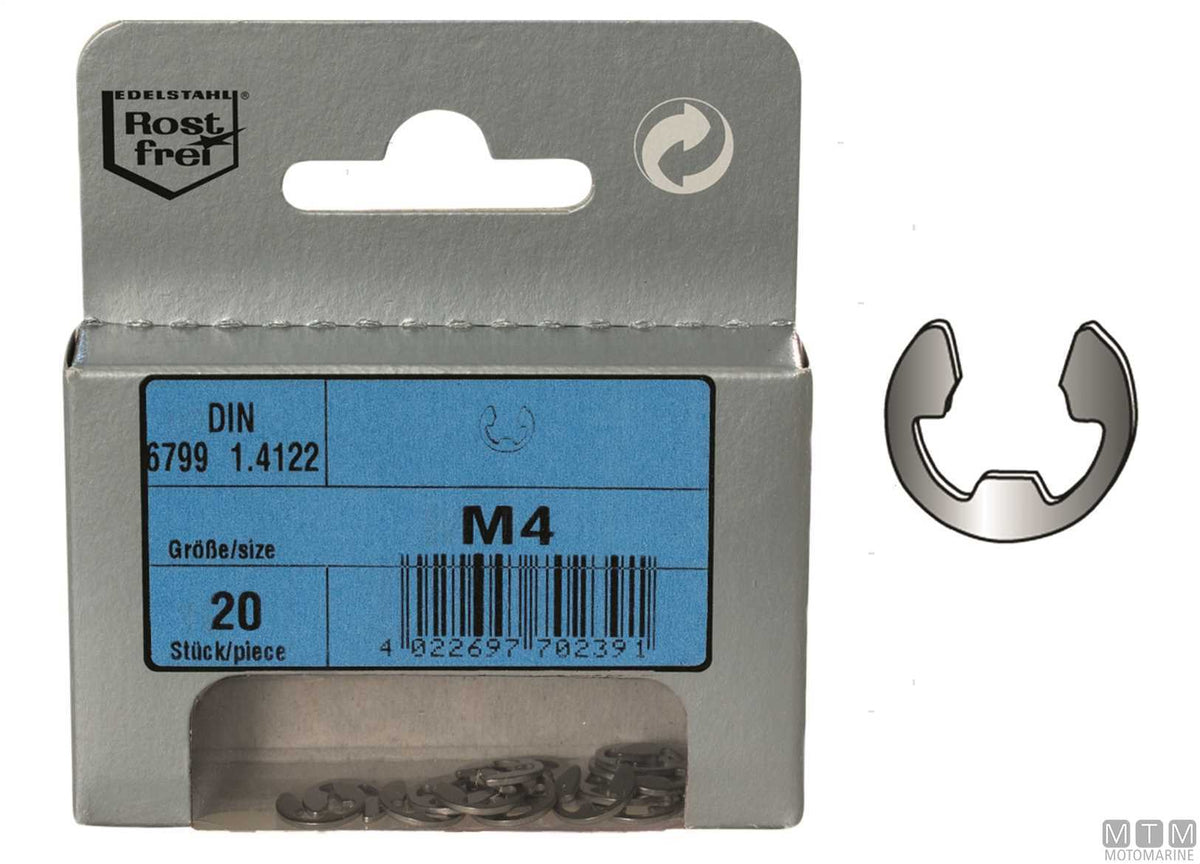 Seeger washers DIN6799 Ø5 mm, 20 pcs - original photo Motomarine Srl