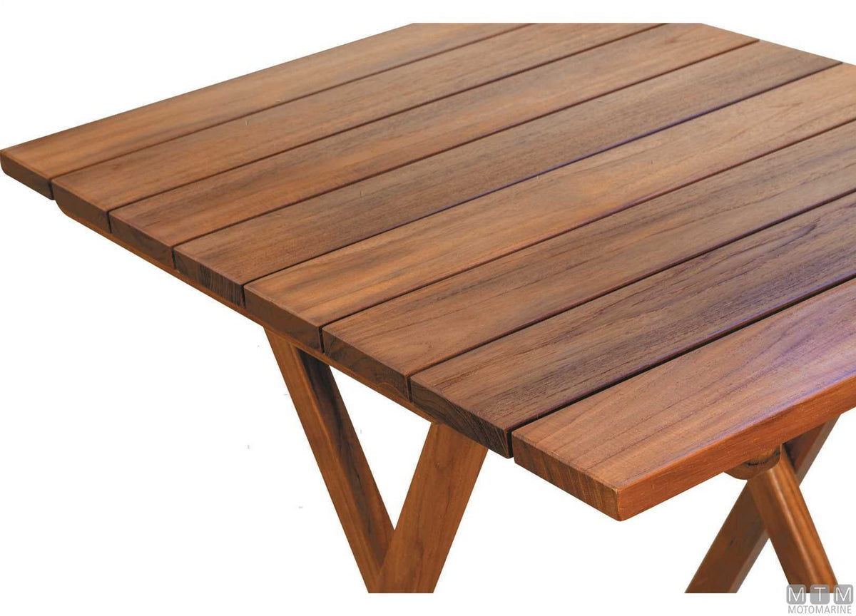MB folding table in teak 80x60 cm H 75 cm - original photo Motomarine Srl
