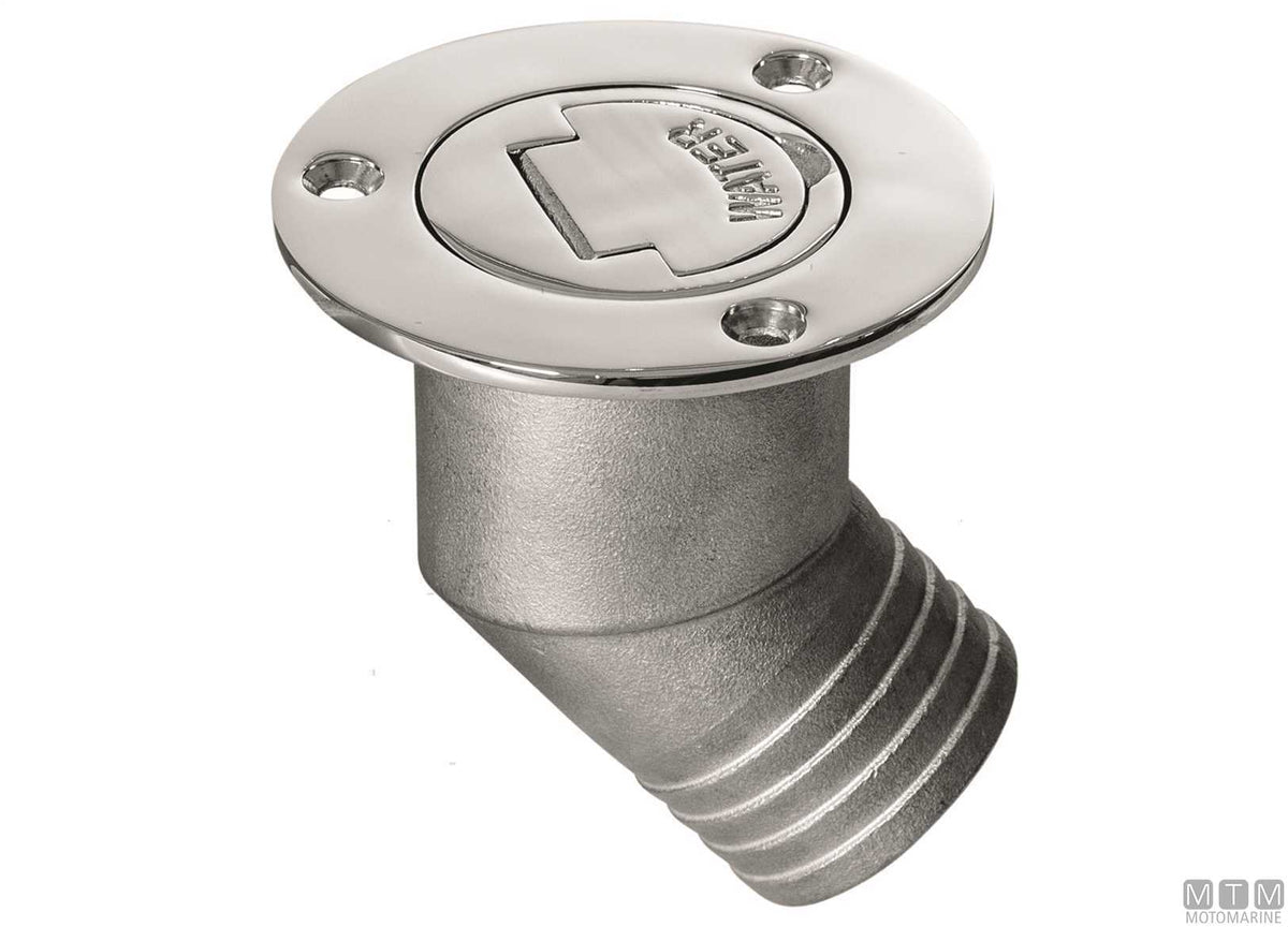 Water deck filler lever opening Ø38 mm stainless steel - original photo Motomarine Srl