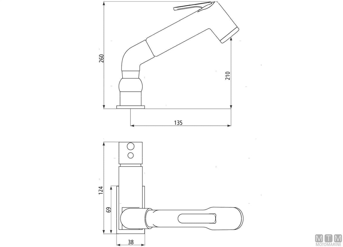 Jara ABS chrome hand shower - original photo Motomarine Srl