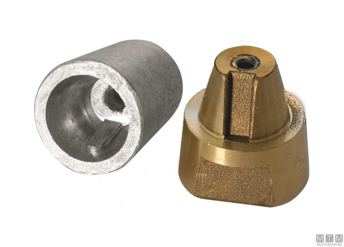 Shaft nose cone Ø30 mm with conical anode - original photo Motomarine Srl