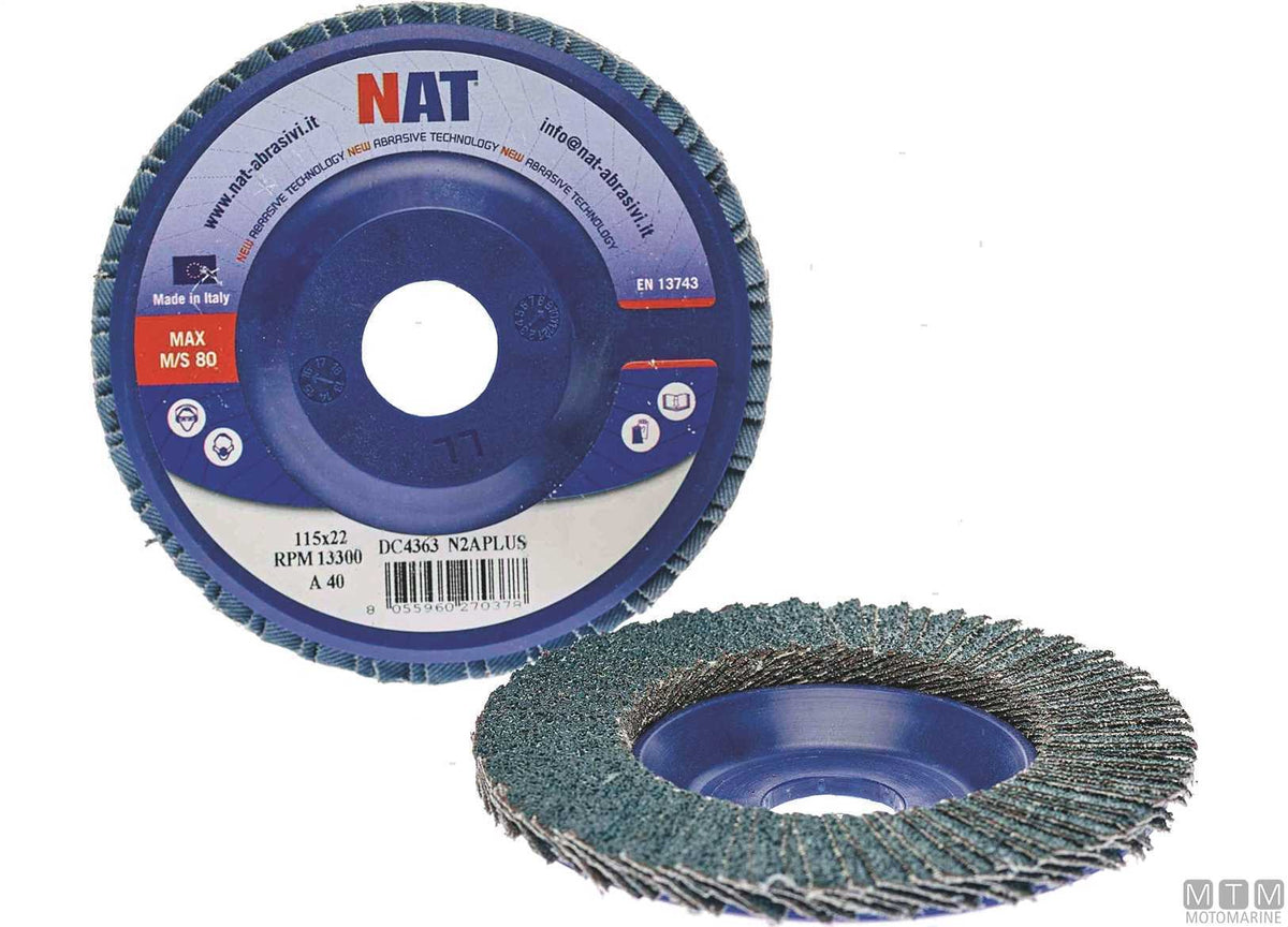 Flap abrasive disc N2Z Plus P60 115 mm - original photo Motomarine Srl