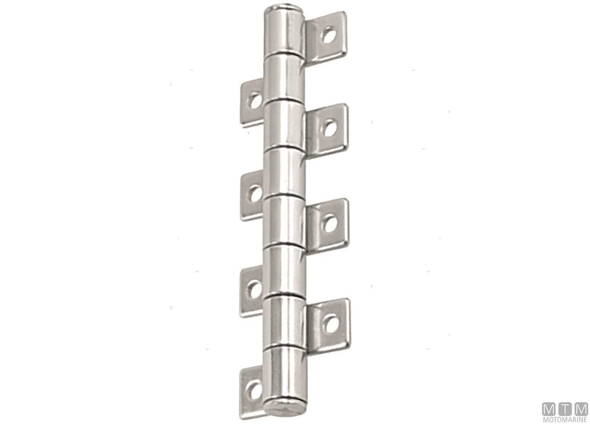 Matec braked piano hinge 123x28.5 mm, AISI 316 stainless steel - original photo Motomarine Srl