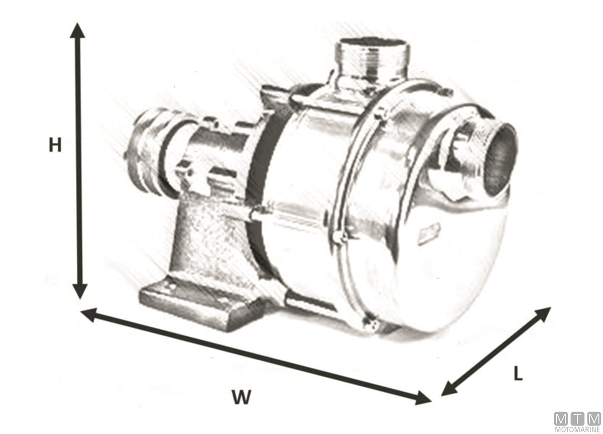 IFE series water pump with pulley 24V, Ø30 mm ports - original photo Motomarine Srl