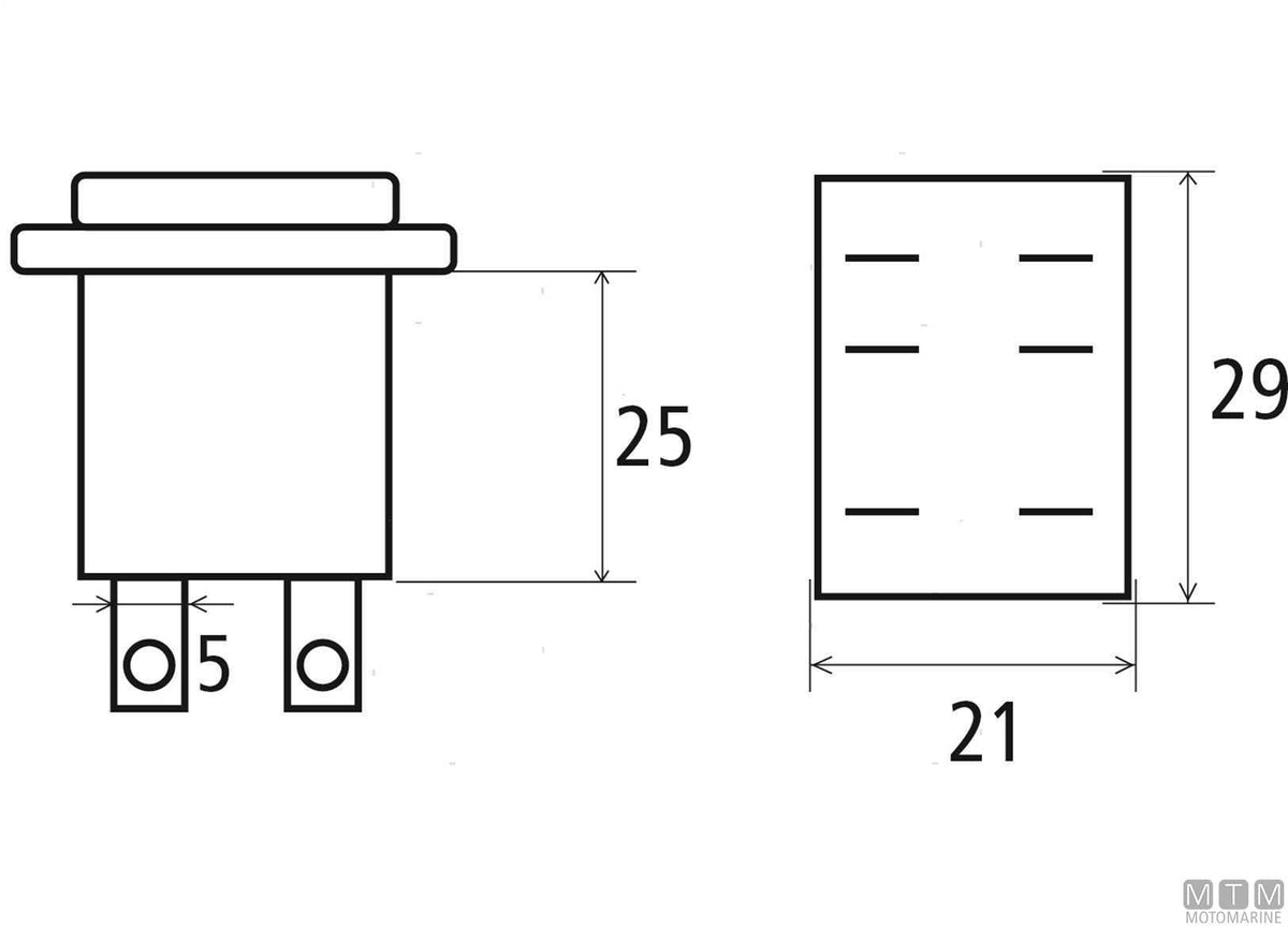 Stainless steel ON-OFF rocker switch 20 A 4 terminals - original photo Motomarine Srl