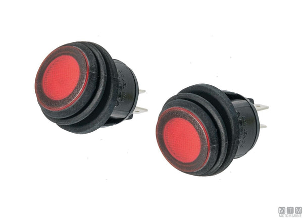 Runder Wippschalter ON-OFF mit LED 20 A 4 Anschlüsse