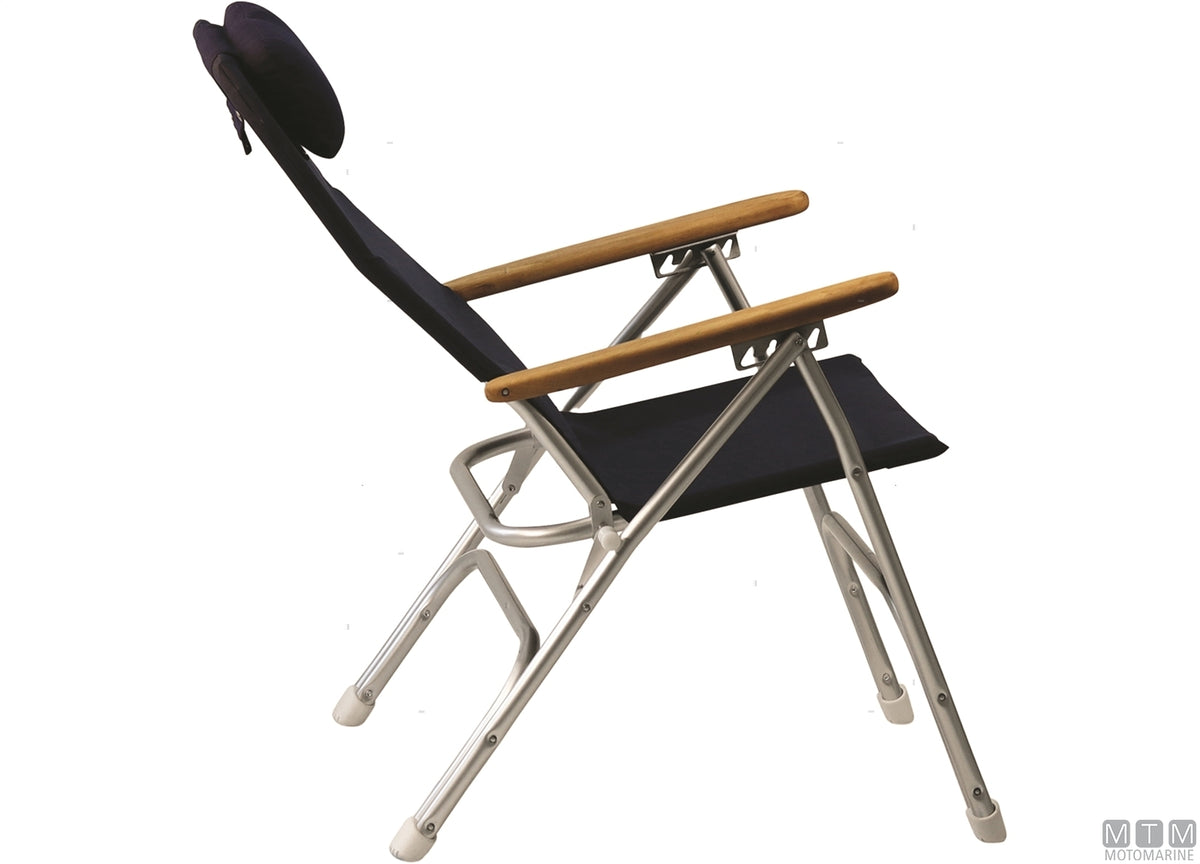 Marathon R120NB navy blue aluminium boat seat - original photo Motomarine Srl