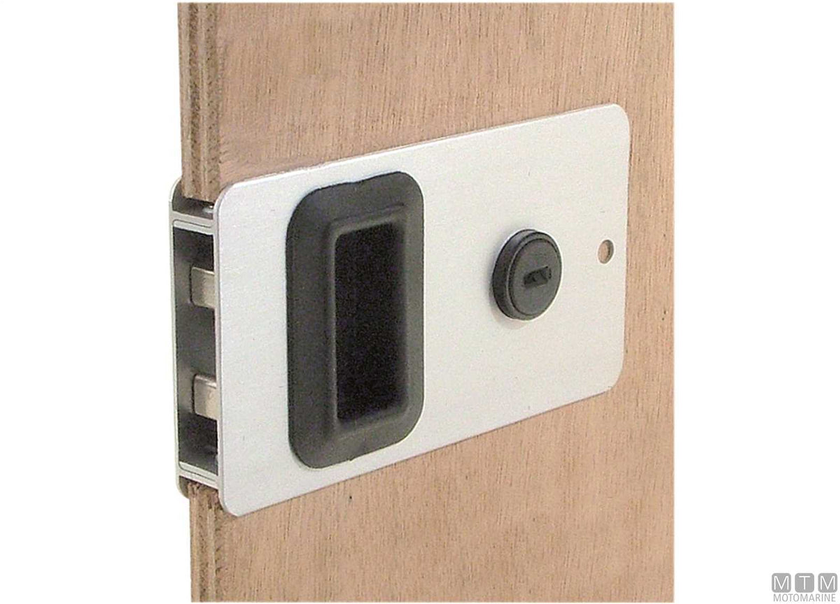 Mobella Flush-Entry satin flush lock, for sliding doors - original photo Motomarine Srl
