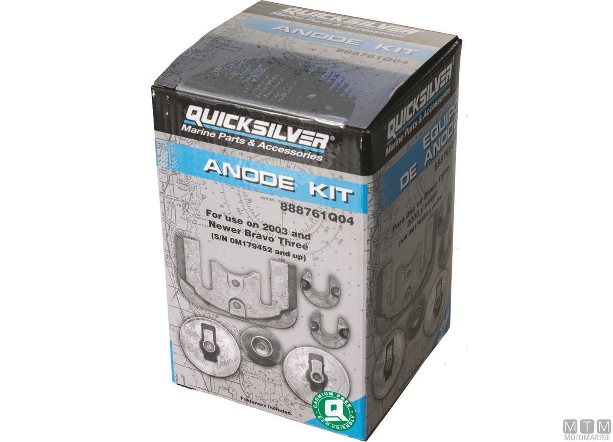 Anode kit Quicksilver Bravo II-III >2003 in aluminium - original photo Motomarine Srl
