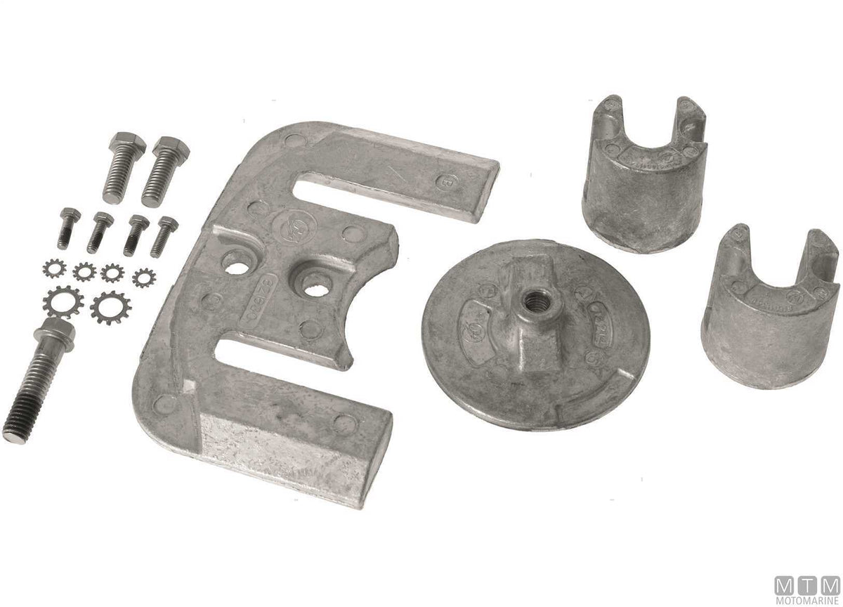 Anode kit Quicksilver Bravo II-III <2002 in aluminium - original photo Motomarine Srl