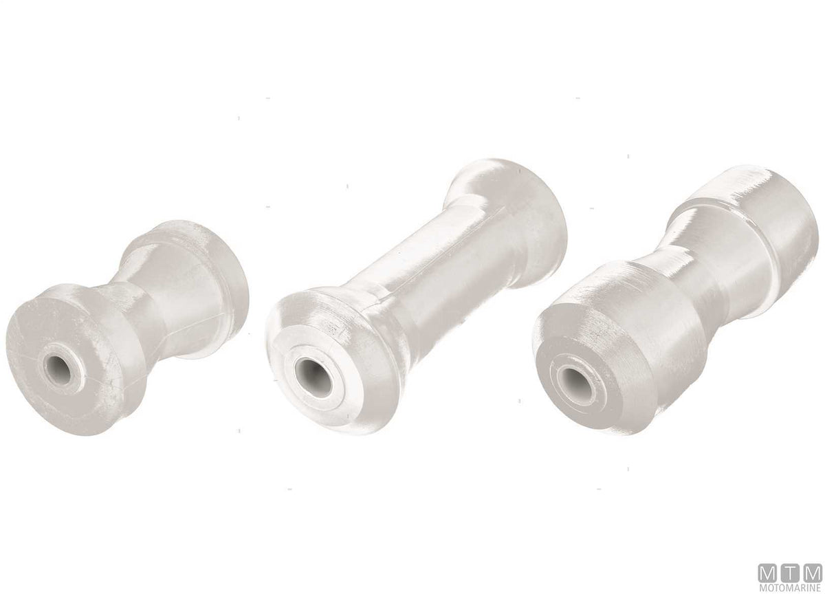 Center roller in teflon for trailers 215x80 mm hole D20 mm - original photo Motomarine Srl