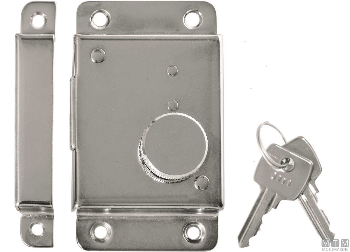 Surface-mounted lock 2-hand with keys 3656B h30 chromed brass - original photo Motomarine Srl