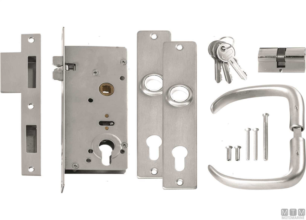 Left-hand anti-vibration lock with keys 2035 chromed brass - original photo Motomarine Srl