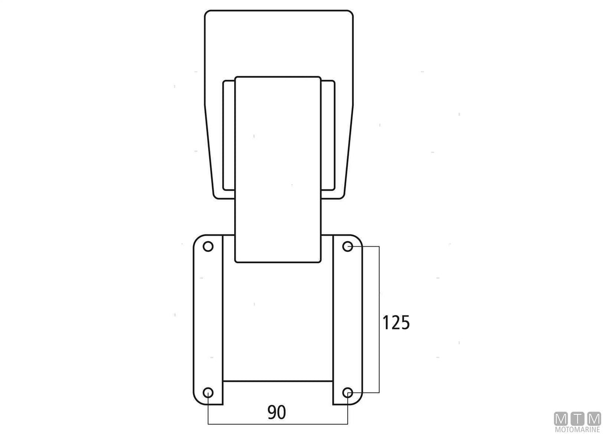Pantograph engine bracket <6 HP stainless steel and wood - original photo Motomarine Srl