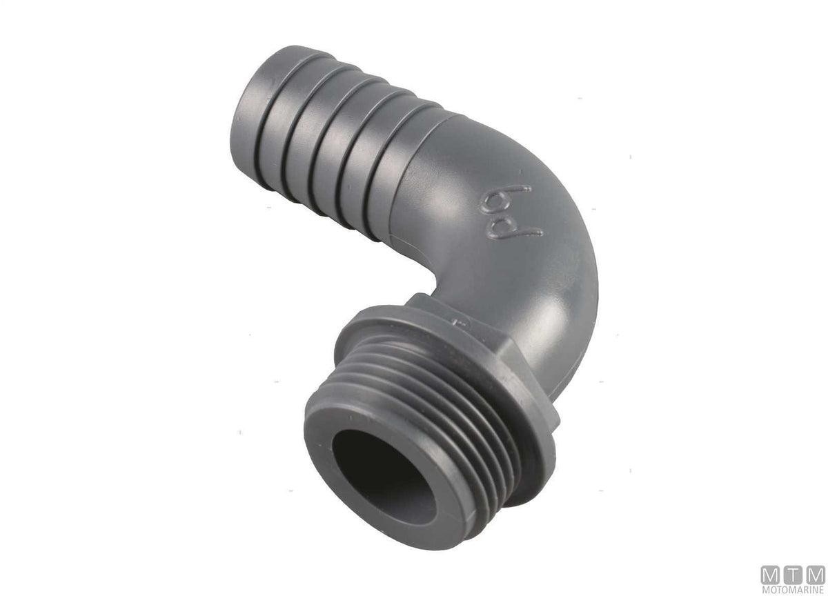 Elbow hose barb, male 1"1/4 x 38 mm, glass-reinforced polypropylene - original photo Motomarine Srl