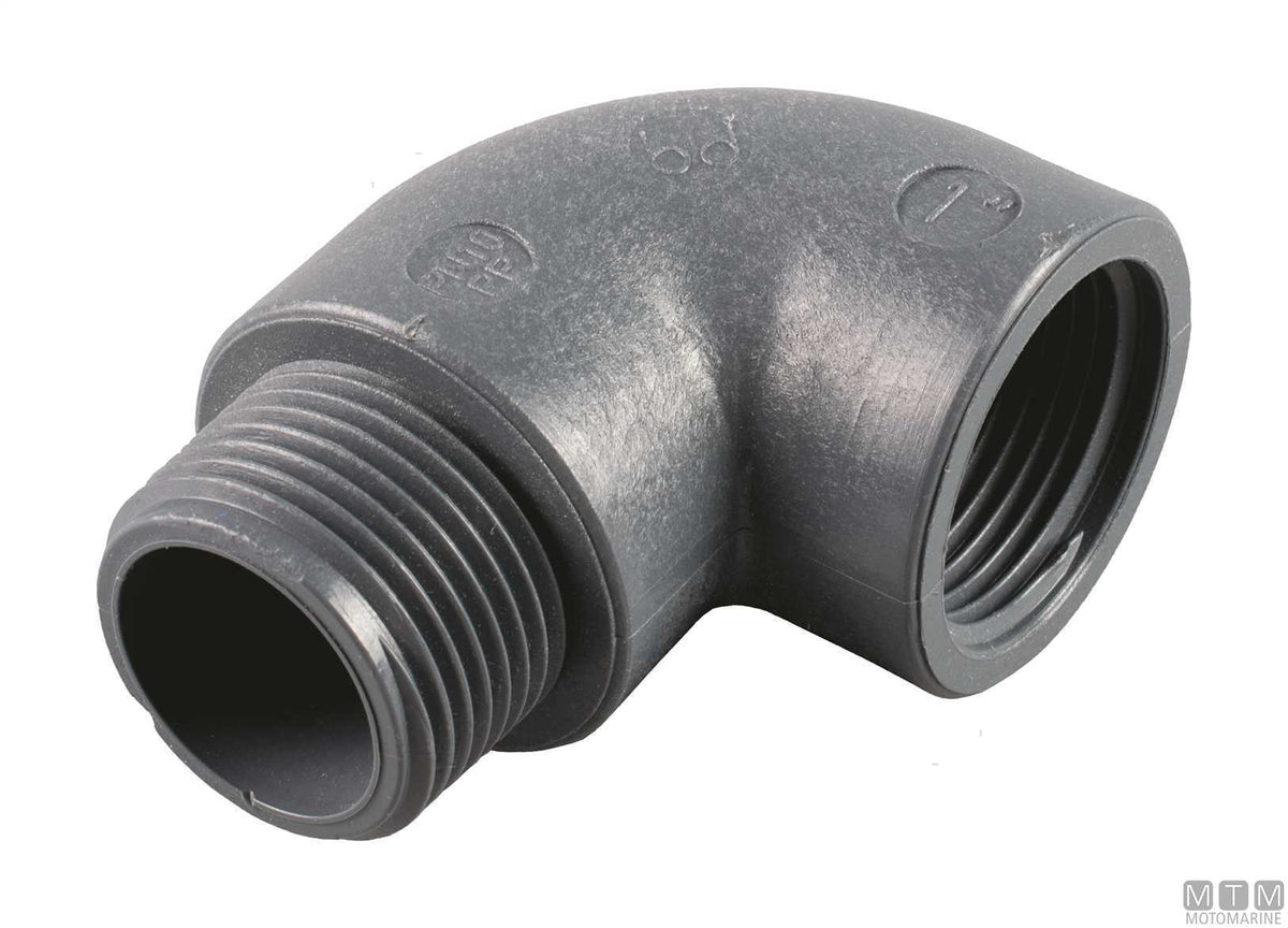 90° elbow M/F 2" fibreglass-reinforced polypropylene - original photo Motomarine Srl