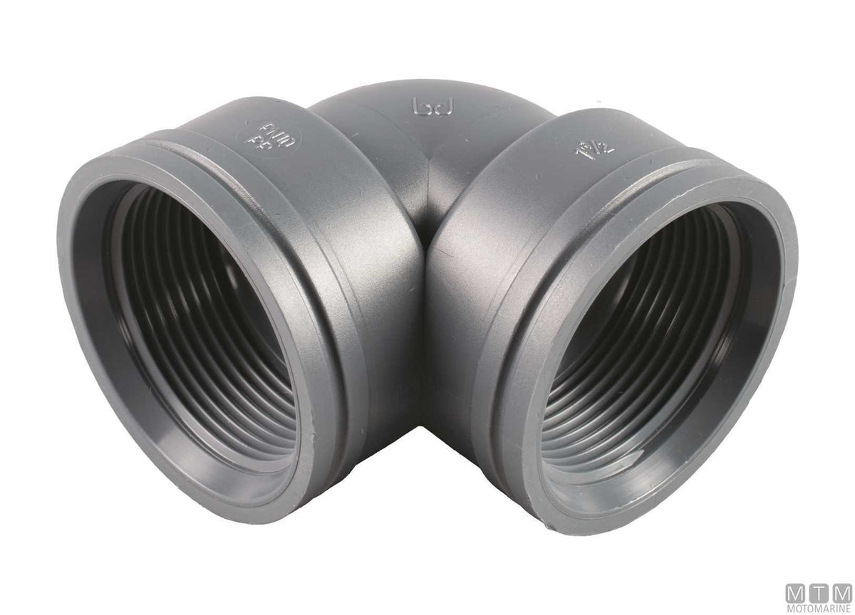 90° elbow F/F 2" fibreglass-reinforced polypropylene - original photo Motomarine Srl