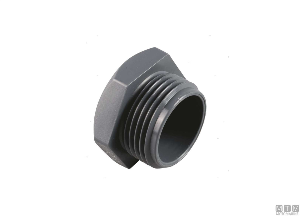 Male plug 1"1/4 fibreglass-reinforced polypropylene - original photo Motomarine Srl