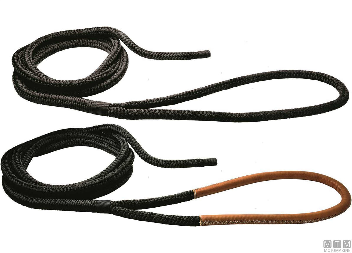Black braided mooring line with eye splice 100 cm Ø36 mm 20 m - original photo Motomarine Srl