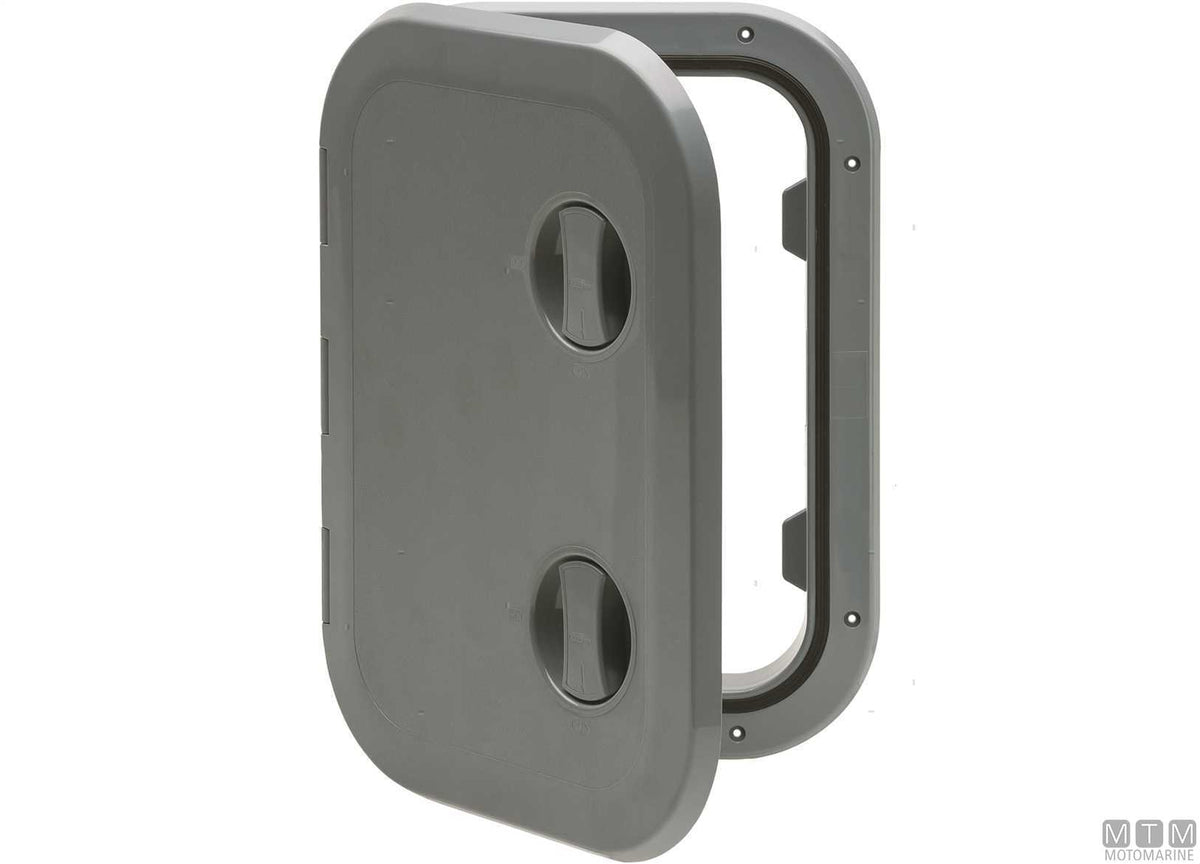 Walkable deck hatch in ABS, grey, size M 315x440 mm - original photo Motomarine Srl