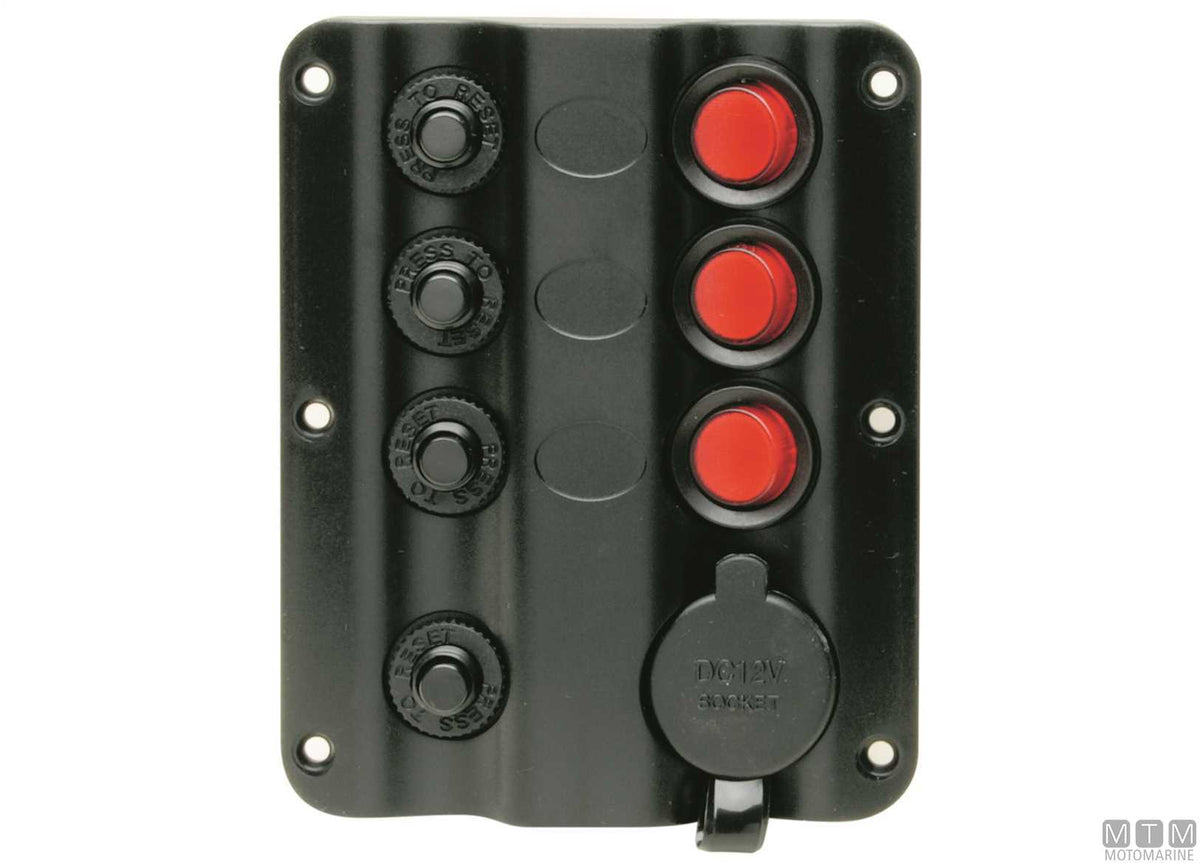 Panel with push-button switches, 4 positions, 110x100 mm - original photo Motomarine Srl