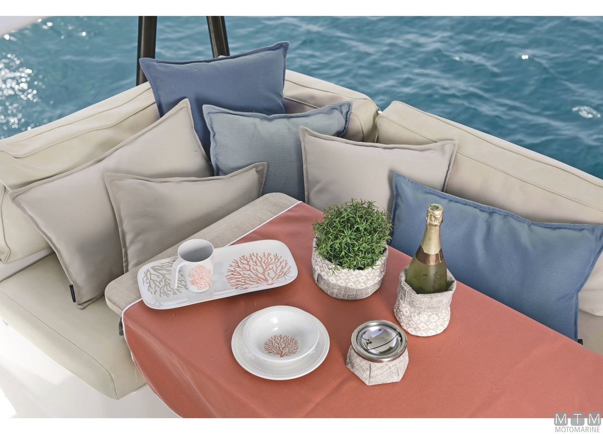 MB Aruba waterproof cushions set of 2, 45x45 blue - original photo Motomarine Srl