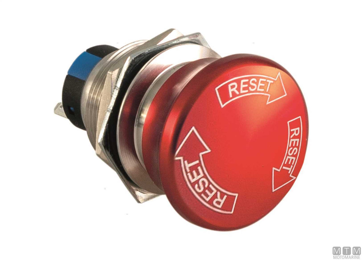Emergency stop push-button switch 5 A 3 terminals - original photo Motomarine Srl