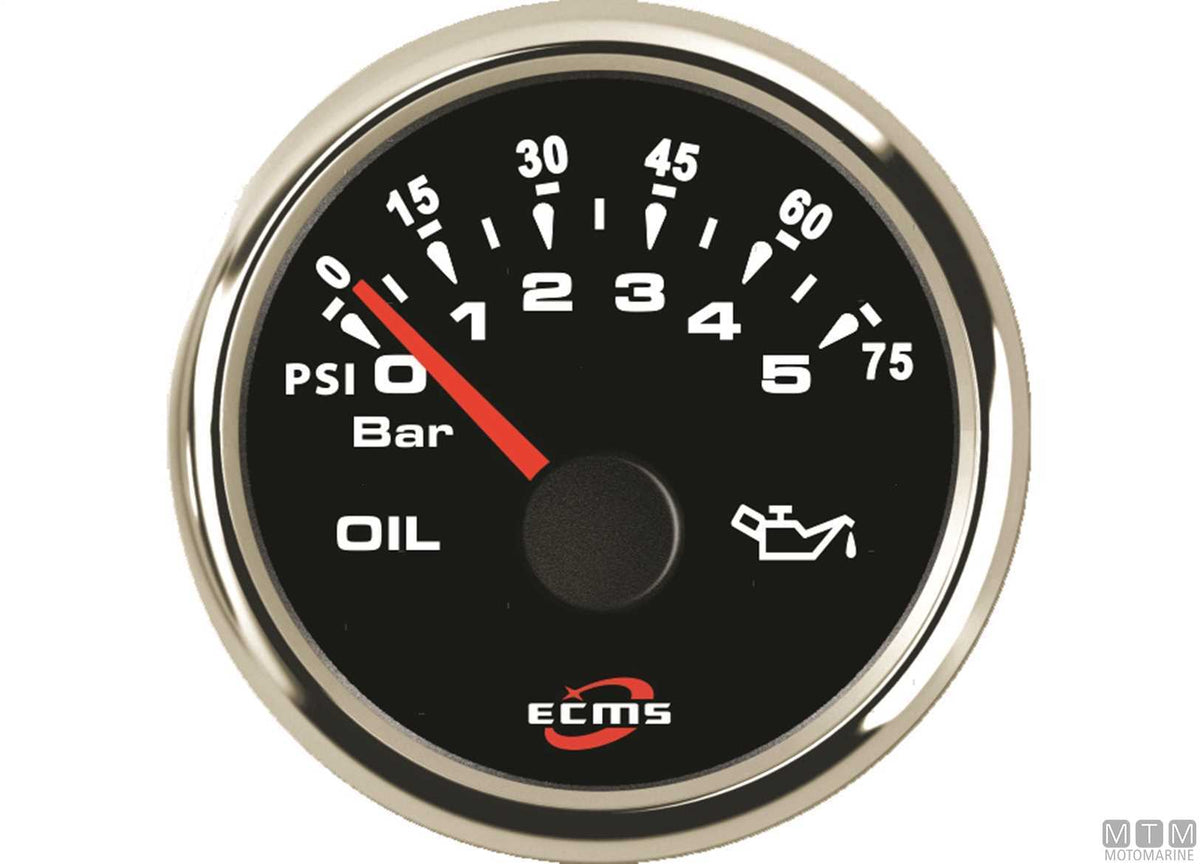 Hour meter Black/Chrome - original photo Motomarine Srl
