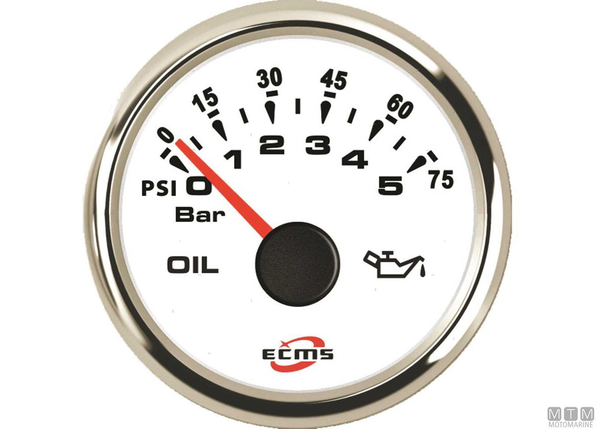 Digital ammeter White/Chrome - original photo Motomarine Srl