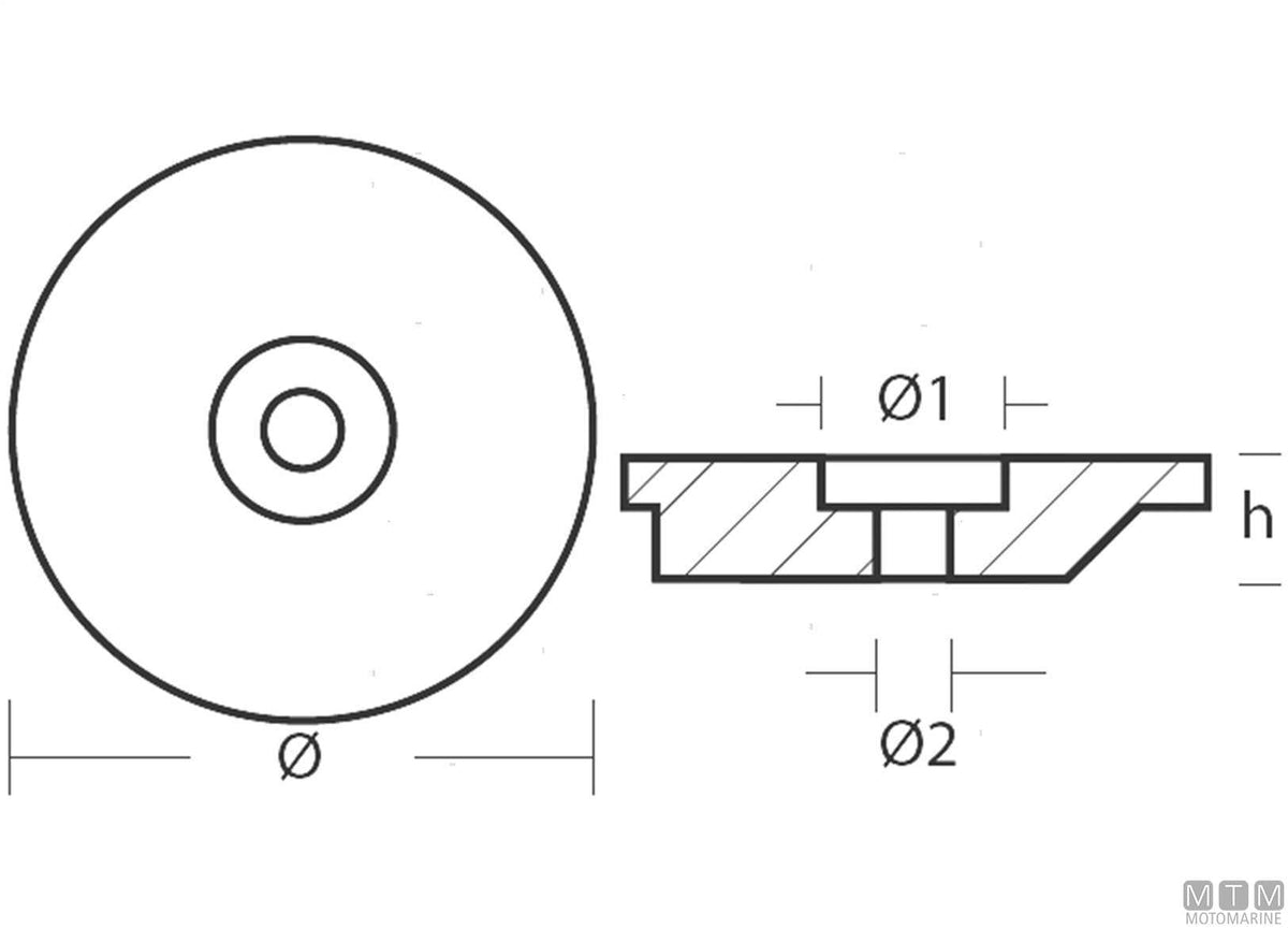 Foot plate anode for Suzuki DT9.9 in zinc - original photo Motomarine Srl