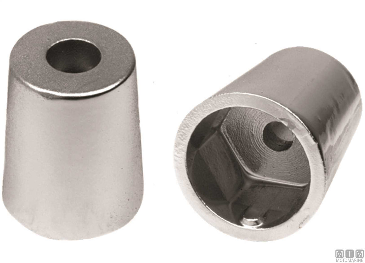 Nose cone anode with hexagonal fitting Ø40 mm zinc - original photo Motomarine Srl