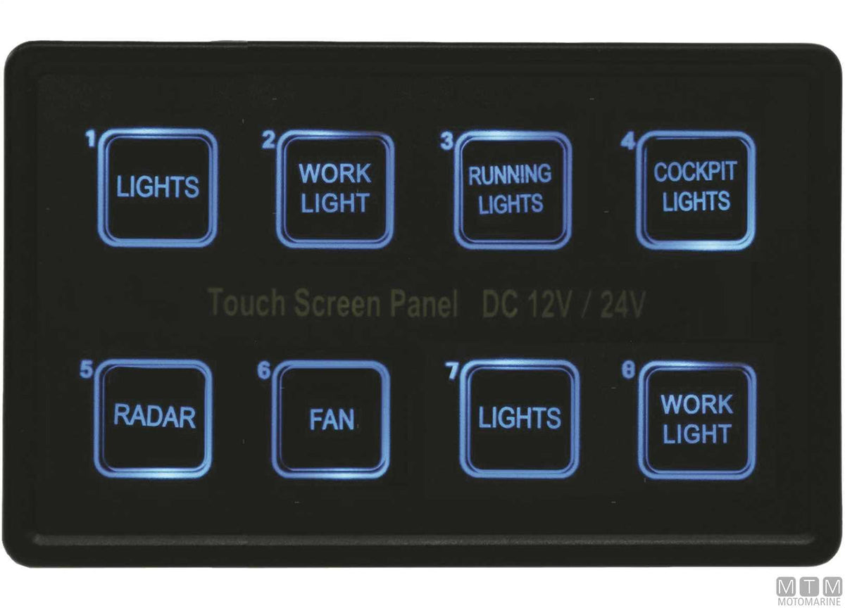 Panel with touch switches and control unit, 6 positions, 80x100 mm - original photo Motomarine Srl
