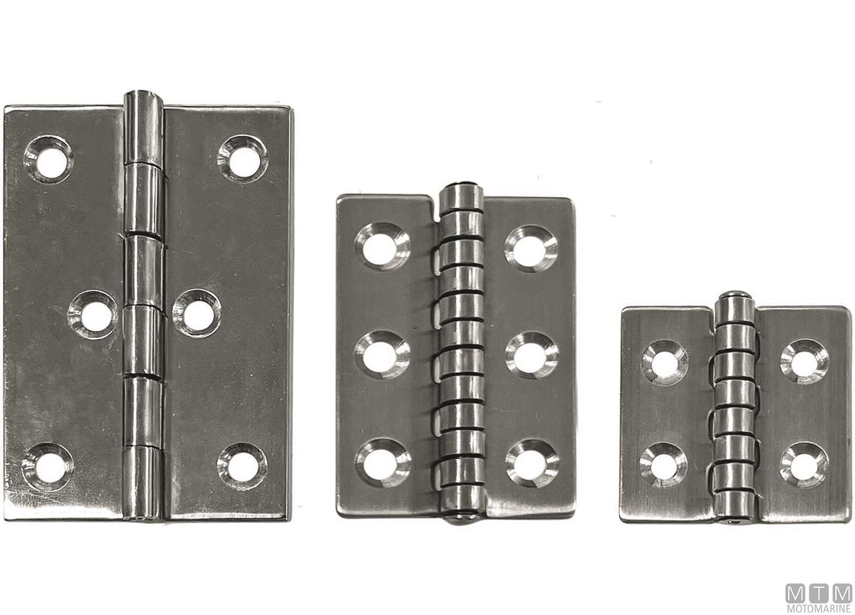 Classic butt hinge 60x40 mm in AISI 316 stainless steel - original photo Motomarine Srl