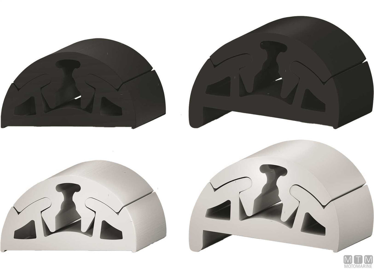Bino rubbing strake fender profile white with base H40 mm L24 m - original photo Motomarine Srl