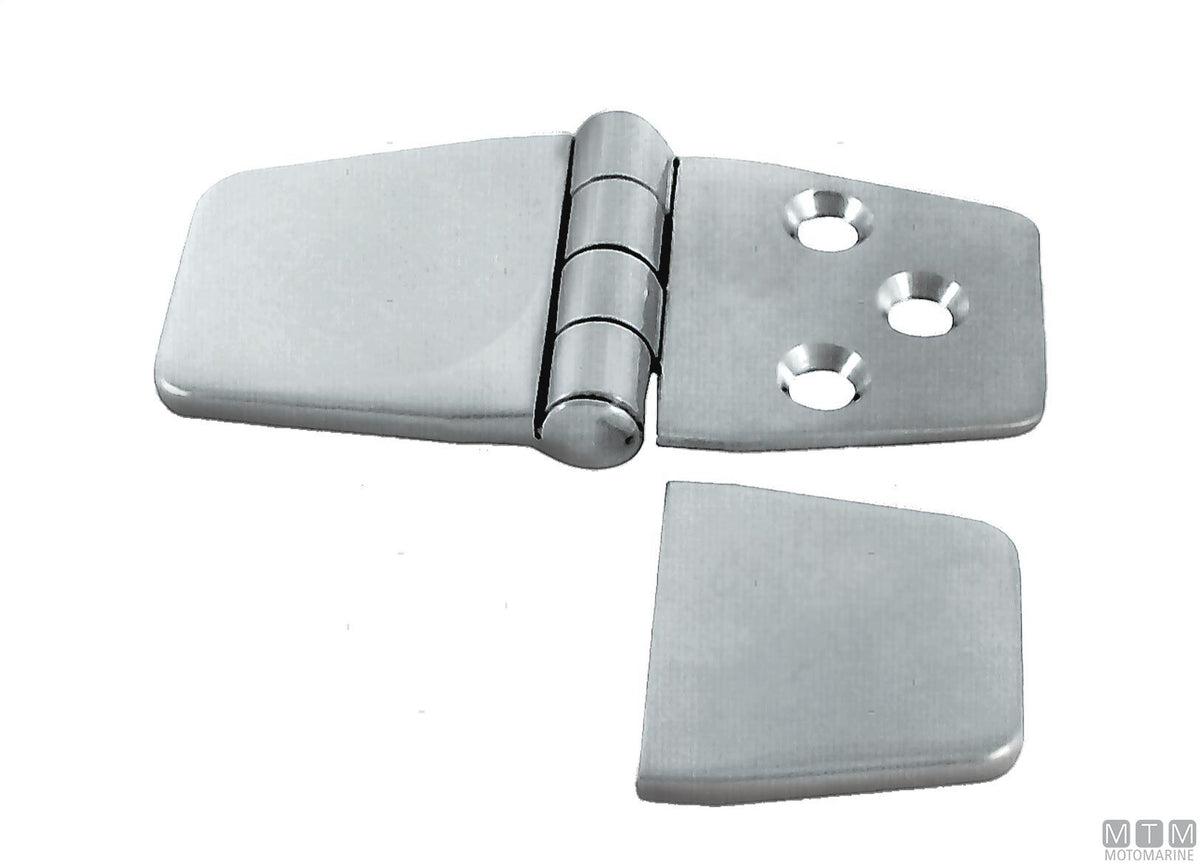 Covered biscuit deck hinge 36x76 mm, 316 stainless steel - original photo Motomarine Srl