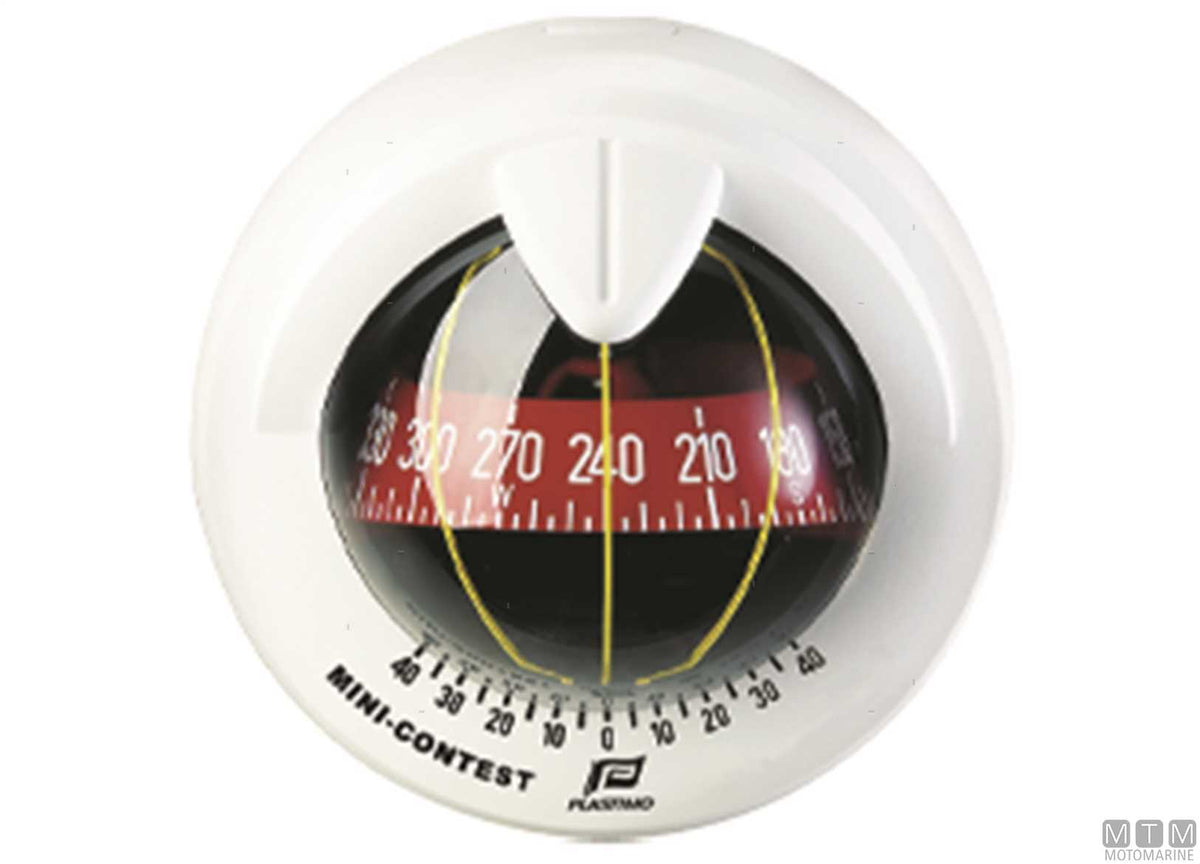 Plastimo Mini Contest vertical compass, white - original photo Motomarine Srl