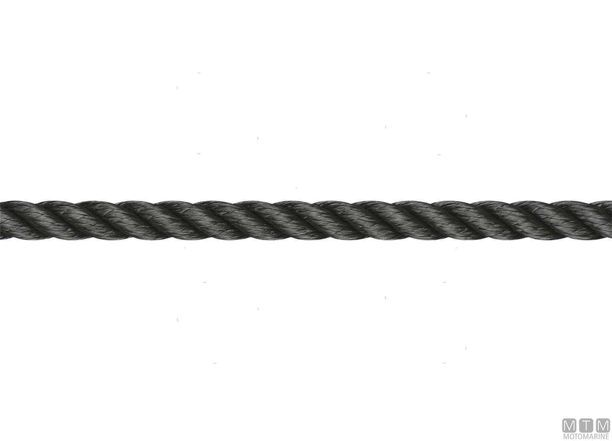 Liros black 3-strand polyester mooring line Ø18 mm 100 m - original photo Motomarine Srl
