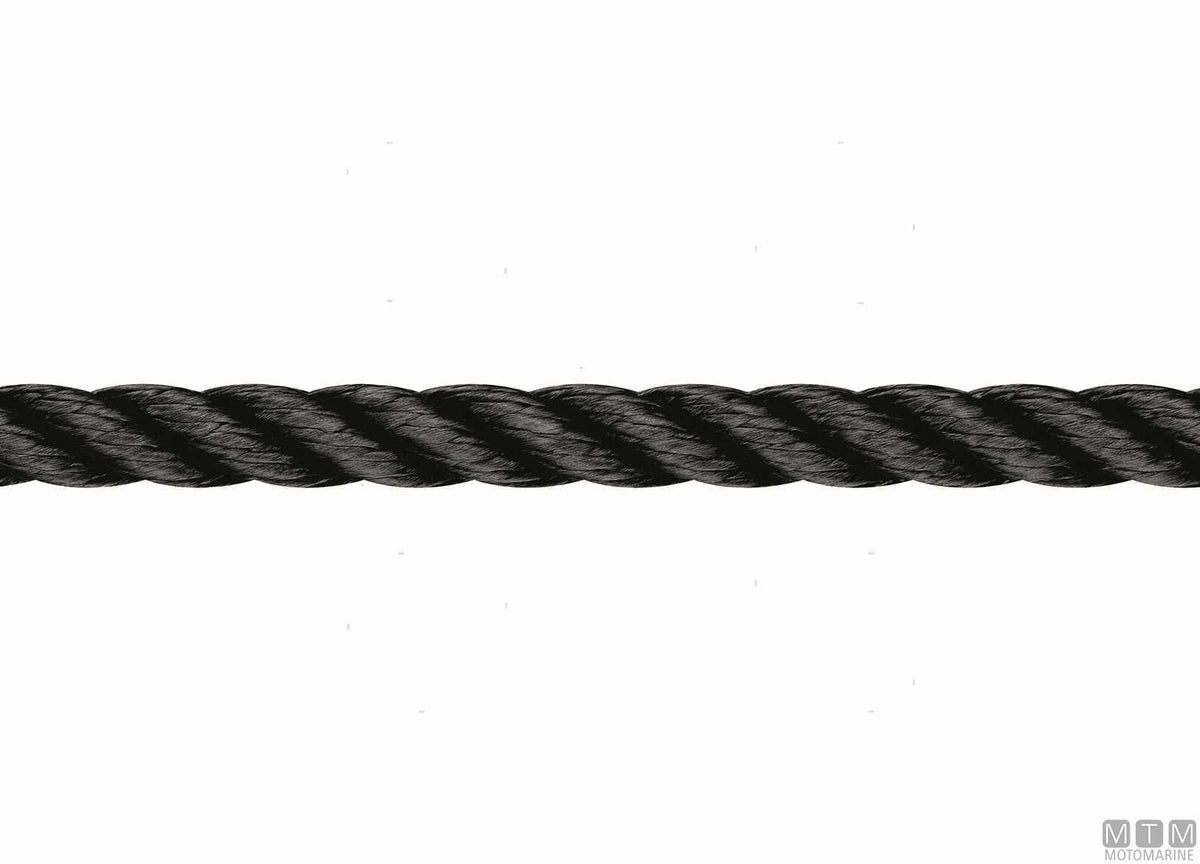 LIROS Lirolen floating 3-strand mooring rope black polypropylene Ø20 mm 100 m - original photo Motomarine Srl