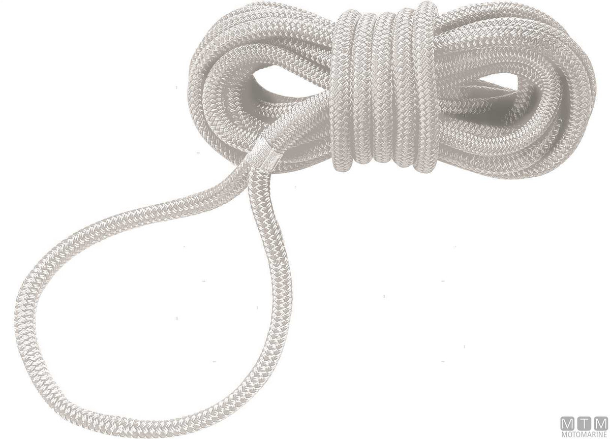 White polyester mooring braid with eye splice Ø10 mm 6 m - original photo Motomarine Srl
