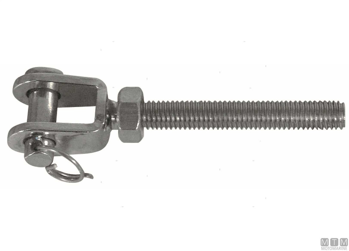 Left-hand thread fixed fork terminal M16 stainless steel 316 - original photo Motomarine Srl