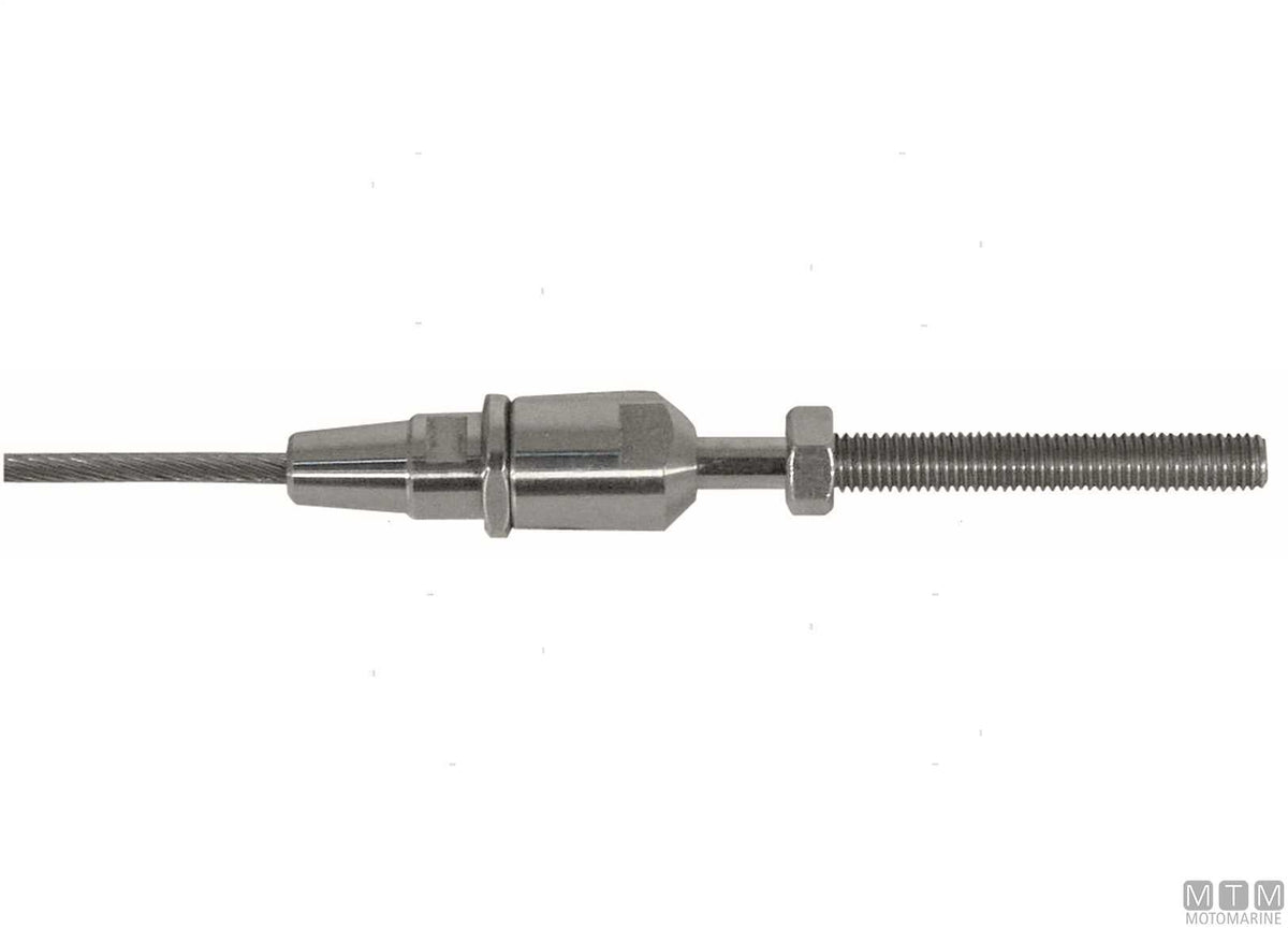 Right-hand quick terminal M6 for Ø3 mm wire stainless steel 316 - original photo Motomarine Srl