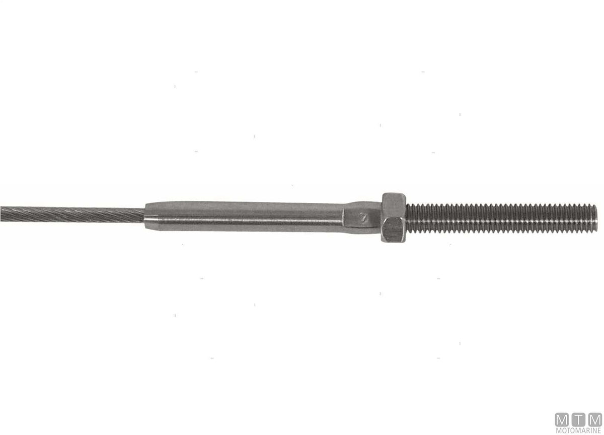 Right-hand swage terminal UNF 3/8 for Ø5 mm wire AISI 316 stainless steel - original photo Motomarine Srl